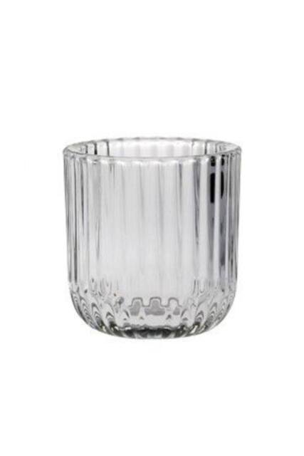 KDMD Clear Darcie Rounded Base Glass Tealight Holder 8cm 10 Pack - image 1
