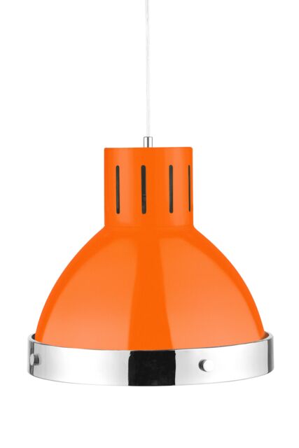 Orsina Chrome Bell Shaped Pendant Light in Orange - image 1