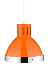 Orsina Chrome Bell Shaped Pendant Light in Orange