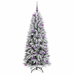 Berkfield Home Artificial Christmas Tree with 150 LEDs White 63 x 63 x 150 cm - thumbnail 4