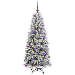 Berkfield Home Artificial Christmas Tree with 150 LEDs White 63 x 63 x 150 cm - thumbnail 3