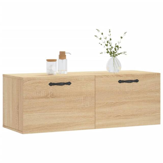 Berkfield Home Wall Cabinet Sonoma Oak 100x36.5x35 cm Engineered Wood in Light Oak - image 1