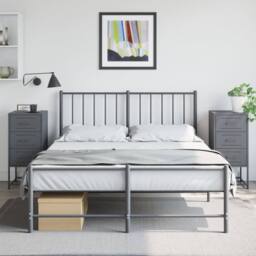 Berkfield Home Bedside Cabinets 2 pcs Anthracite 36x39x78 cm Steel in Charcoal - Size: 36 x 39 x 78 cm - thumbnail 2