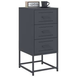 Berkfield Home Bedside Cabinets 2 pcs Anthracite 36x39x78 cm Steel in Charcoal - Size: 36 x 39 x 78 cm - thumbnail 3