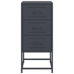 Berkfield Home Bedside Cabinets 2 pcs Anthracite 36x39x78 cm Steel in Charcoal - Size: 36 x 39 x 78 cm - thumbnail 6