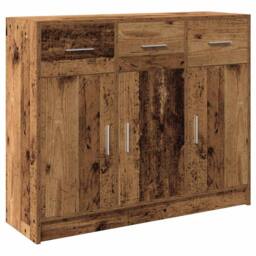 Berkfield Home Sideboard Old Wood 91x28x75 cm Engineered Wood in Brown - Size: 91 x 28 x 75 cm - thumbnail 1
