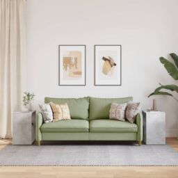 Berkfield Home Side Tables 2 pcs Concrete Grey 50x30x50 cm Engineered Wood - Size: 50 x 30 x 50 cm - thumbnail 3