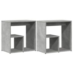 Berkfield Home Side Tables 2 pcs Concrete Grey 50x30x50 cm Engineered Wood - Size: 50 x 30 x 50 cm - thumbnail 2
