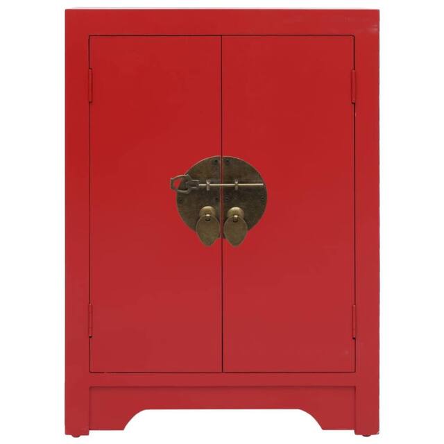 Berkfield Home Bedside Cabinet Red 38x28x52 cm Paulownia Wood - Size: 38 x 28 x 52 cm - image 1