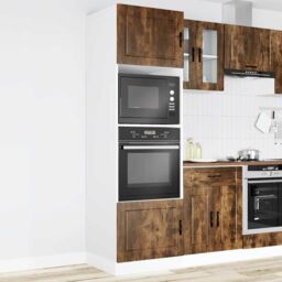 Berkfield Home Oven Cabinets 2 pcs Porto Smoked Oak Engineered Wood in Brown - thumbnail 3
