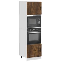 Berkfield Home Oven Cabinets 2 pcs Porto Smoked Oak Engineered Wood in Brown - thumbnail 1