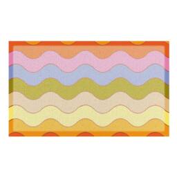 Artsy Mats Elizabeth Olwen Wavey Lines Indoor/Outdoor Doormat (90x60cm) in Yellow - Size: 60 x 90 cm - thumbnail 2