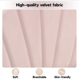 Matteo Velvet Upholstered Double Bed with Adjustable Headboard, Pink - thumbnail 8