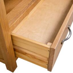 Berkfield Home TV Cabinet 90x35x48 cm Solid Oak Wood in Brown - Size: 90 x 35 x 48 cm - thumbnail 6