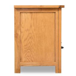 Berkfield Home TV Cabinet 90x35x48 cm Solid Oak Wood in Brown - Size: 90 x 35 x 48 cm - thumbnail 4