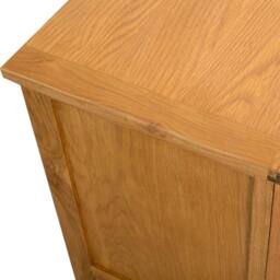 Berkfield Home TV Cabinet 90x35x48 cm Solid Oak Wood in Brown - Size: 90 x 35 x 48 cm - thumbnail 5