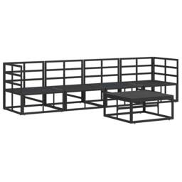 Berkfield Home Garden Sofa Set 5 pcs Black 70 x 70 x 32 cm Aluminium - thumbnail 8