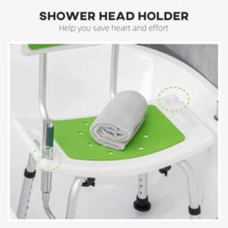 NESTLUNE Shower Stool for Elderly Disabled Adjustable in Green - thumbnail 6