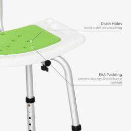NESTLUNE Shower Stool for Elderly Disabled Adjustable in Green - thumbnail 5
