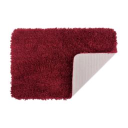 Allure Bath Fashions Shaggy Microfibre Non Slip Bath Mat 40 x 60cm in Burgundy - Size: 40 x 60 cm - thumbnail 1