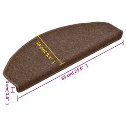 Berkfield Home Comfortable Carpet Stair Treads 15 pcs Brown 65x24x4 cm - Size: Medium - thumbnail 8