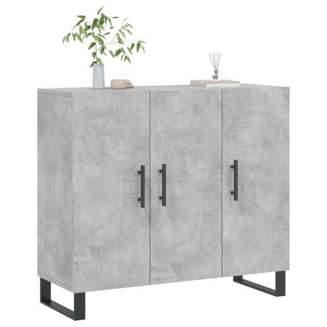 Berkfield Home Sideboard Concrete Grey 90x34x80 cm Engineered Wood - Size: 90 x 34 x 80 cm - image 1