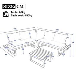 Direct Wicker 4-5 Seater Garden Furniture Set with Reclining Adjustable Seating in Dark Grey - Size: 4 Person - thumbnail 2