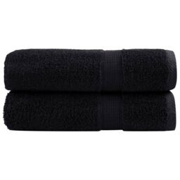 Berkfield Home Premium Hand Towels SOLUND 2 pcs Black 50x100 cm 600 gsm