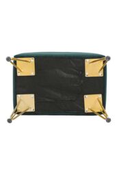 Living and Home Soft Channel Velvet Stool with Gold Legs in Green - thumbnail 5