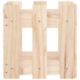 Berkfield Home Garden Planter with Fence Design 30x30x30 cm Solid Wood Pine in Light Tan - Size: 30 x 30 x 30 cm - thumbnail 5