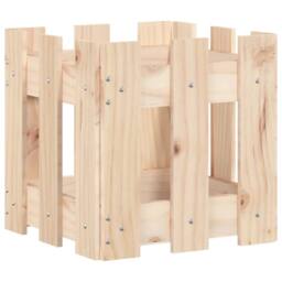 Berkfield Home Garden Planter with Fence Design 30x30x30 cm Solid Wood Pine in Light Tan - Size: 30 x 30 x 30 cm - thumbnail 1
