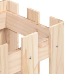 Berkfield Home Garden Planter with Fence Design 30x30x30 cm Solid Wood Pine in Light Tan - Size: 30 x 30 x 30 cm - thumbnail 7