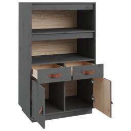 Berkfield Home Highboard Grey 67x40x108.5 cm Solid Wood Pine - thumbnail 7