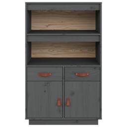 Berkfield Home Highboard Grey 67x40x108.5 cm Solid Wood Pine - thumbnail 6