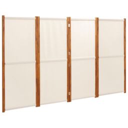 Berkfield Home 4-Panel Room Divider Cream White 280x180 cm in Beige - thumbnail 2