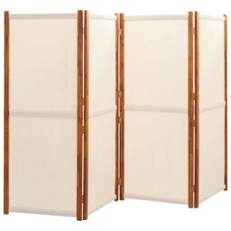 Berkfield Home 4-Panel Room Divider Cream White 280x180 cm in Beige - thumbnail 3