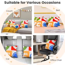 Costway Set of 4 Decorative Throw Pillow Soft Velvet Covered Couch Pillow Double-Side - thumbnail 4