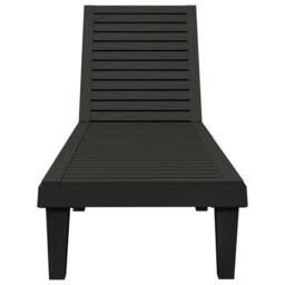 Berkfield Home Sun Lounger Black 155x58x83 cm Polypropylene - Size: 155 x 58 x 83 cm - thumbnail 3