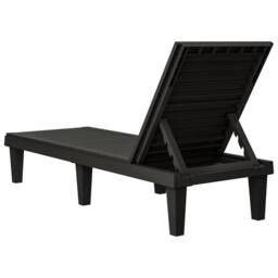 Berkfield Home Sun Lounger Black 155x58x83 cm Polypropylene - Size: 155 x 58 x 83 cm - thumbnail 5