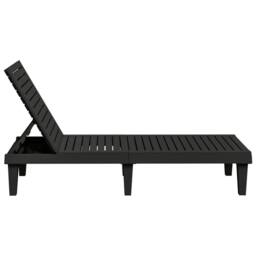 Berkfield Home Sun Lounger Black 155x58x83 cm Polypropylene - Size: 155 x 58 x 83 cm - thumbnail 4