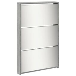 Berkfield Home Shoe Cabinet with Mirror 5-Layer Grey Sonoma 63x17x169.5 cm - thumbnail 6