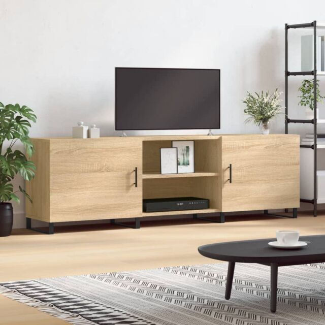 Berkfield Home TV Cabinet Sonoma Oak 150x30x50 cm Engineered Wood in Brown - Size: 150 x 30 x 50 cm - image 1