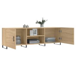 Berkfield Home TV Cabinet Sonoma Oak 150x30x50 cm Engineered Wood in Brown - Size: 150 x 30 x 50 cm - thumbnail 4