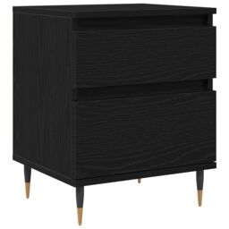 Berkfield Home Bedside Cabinets 2pcs Black Oak 40x35x50 cm Engineered Wood - Size: 40 x 35 x 50 cm - thumbnail 5