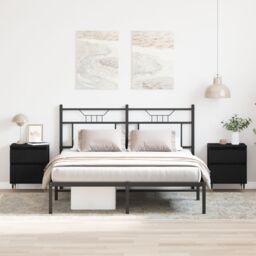 Berkfield Home Bedside Cabinets 2pcs Black Oak 40x35x50 cm Engineered Wood - Size: 40 x 35 x 50 cm - thumbnail 1