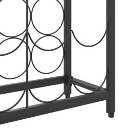 Berkfield Home Wine Rack for 45 Bottles Black 54x18x100 cm Wrought Iron - Size: 54 x 18 x 100 cm - thumbnail 6