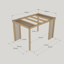 Rutland County Garden Furniture Ltd Panel Pergola - Wood - L240 x W360 cm - Light Green - thumbnail 5