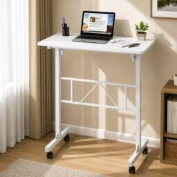 Levede Height Adjustable Standing Desk Office Workstation for PC Laptop in White - thumbnail 3
