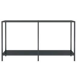 Berkfield Home Stylish Console Table Black 140x35x75.5 cm Tempered Glass - thumbnail 1
