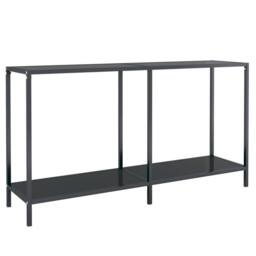 Berkfield Home Stylish Console Table Black 140x35x75.5 cm Tempered Glass - thumbnail 3
